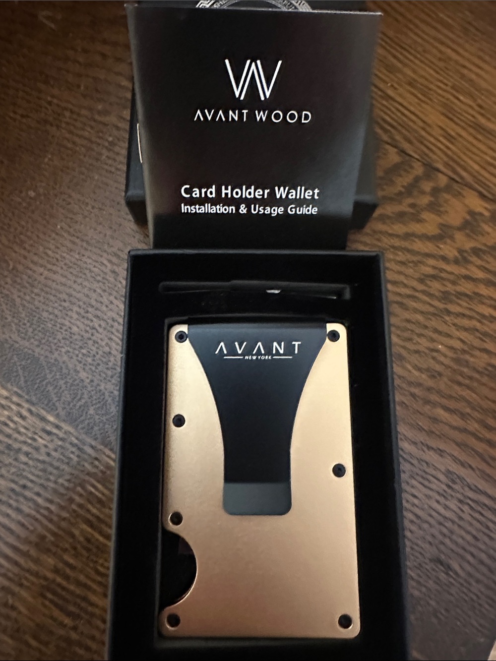 Men’s Card Holder Wallet - Rose Gold/Black